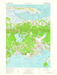 Hyannis, Massachusetts 1961 (1963) USGS Old Topo Map Reprint 7x7 MA Quad 350225