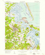 Ipswich, Massachusetts 1950 (1958) USGS Old Topo Map Reprint 7x7 MA Quad 350228