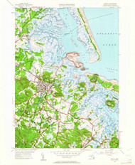 Ipswich, Massachusetts 1950 (1961) USGS Old Topo Map Reprint 7x7 MA Quad 350229