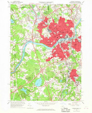 Lawrence, Massachusetts 1966 (1968) USGS Old Topo Map Reprint 7x7 MA Quad 350233
