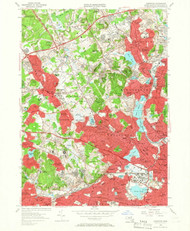 Lexington, Massachusetts 1956 (1956) USGS Old Topo Map Reprint 7x7 MA Quad 350240