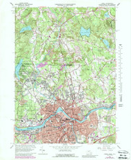 Lowell, Massachusetts 1969 (1988) USGS Old Topo Map Reprint 7x7 MA Quad 350243