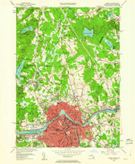 Lowell, Massachusetts 1950 (1960) USGS Old Topo Map Reprint 7x7 MA Quad 350246