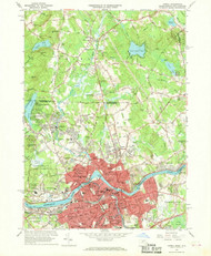 Lowell, Massachusetts 1966 (1968) USGS Old Topo Map Reprint 7x7 MA Quad 350247