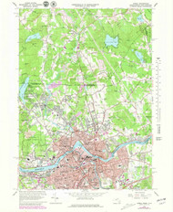 Lowell, Massachusetts 1966 (1979) USGS Old Topo Map Reprint 7x7 MA Quad 350248