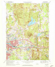 Ludlow, Massachusetts 1969 (1972) USGS Old Topo Map Reprint 7x7 MA Quad 350251