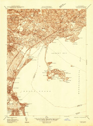 Lynn, Massachusetts 1944 () USGS Old Topo Map Reprint 7x7 MA Quad 350252