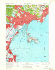 Lynn, Massachusetts 1956 (1965) USGS Old Topo Map Reprint 7x7 MA Quad 350253