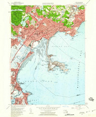 Lynn, Massachusetts 1956 (1960) USGS Old Topo Map Reprint 7x7 MA Quad 350254