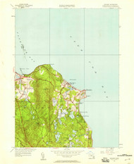 Manomet, Massachusetts 1941 (1958) USGS Old Topo Map Reprint 7x7 MA Quad 350258
