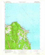 Manomet, Massachusetts 1962 (1964) USGS Old Topo Map Reprint 7x7 MA Quad 350259