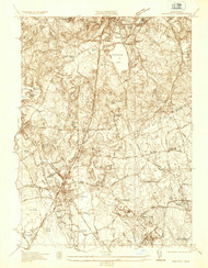 Mansfield, Massachusetts 1936 () USGS Old Topo Map Reprint 7x7 MA Quad 350261