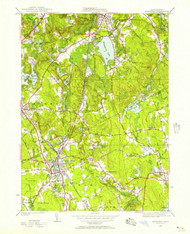 Mansfield, Massachusetts 1946 (1957) USGS Old Topo Map Reprint 7x7 MA Quad 350262