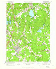Mansfield, Massachusetts 1964 (1966) USGS Old Topo Map Reprint 7x7 MA Quad 350264