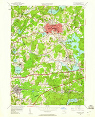 Marlboro, Massachusetts 1953 (1960) USGS Old Topo Map Reprint 7x7 MA Quad 350276