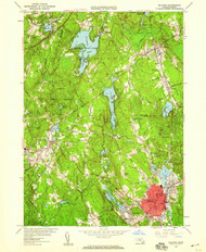 Milford, Massachusetts 1953 (1959) USGS Old Topo Map Reprint 7x7 MA Quad 350289
