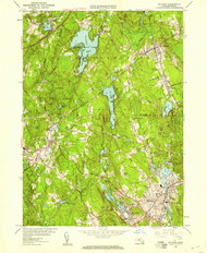 Milford, Massachusetts 1953 (1958) USGS Old Topo Map Reprint 7x7 MA Quad 350290