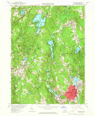 Milford, Massachusetts 1953 (1966) USGS Old Topo Map Reprint 7x7 MA Quad 350291