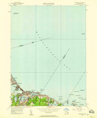 Nantasket, Massachusetts 1949 (1958) USGS Old Topo Map Reprint 7x7 MA Quad 350330