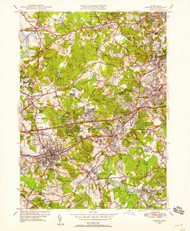 Natick, Massachusetts 1950 (1956) USGS Old Topo Map Reprint 7x7 MA Quad 350347