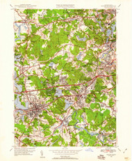 Natick, Massachusetts 1950 (1958) USGS Old Topo Map Reprint 7x7 MA Quad 350349