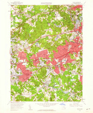 Natick, Massachusetts 1958 (1960) USGS Old Topo Map Reprint 7x7 MA Quad 350350