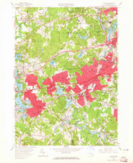Natick, Massachusetts 1958 (1965) USGS Old Topo Map Reprint 7x7 MA Quad 350351
