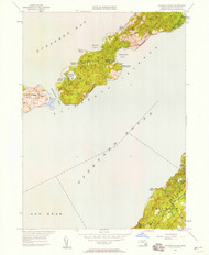 Naushon Island, Massachusetts 1949 (1958) USGS Old Topo Map Reprint 7x7 MA Quad 350353