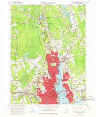 New Bedford North, Massachusetts 1964 (1966) USGS Old Topo Map Reprint 7x7 MA Quad 350358