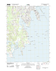 New Bedford South, Massachusetts 2012 () USGS Old Topo Map Reprint 7x7 MA Quad
