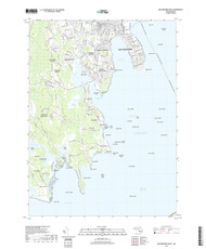 New Bedford South, Massachusetts 2018 () USGS Old Topo Map Reprint 7x7 MA Quad
