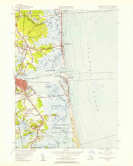 Newburyport East, Massachusetts 1952 (1958) USGS Old Topo Map Reprint 7x7 MA Quad 350365