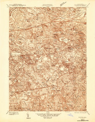 Newton, Massachusetts 1944 (1944) USGS Old Topo Map Reprint 7x7 MA Quad 350372