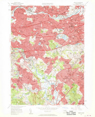Newton, Massachusetts 1956 () USGS Old Topo Map Reprint 7x7 MA Quad 350375