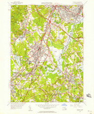 Norwood, Massachusetts 1946 (1958) USGS Old Topo Map Reprint 7x7 MA Quad 350407