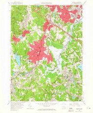 Norwood, Massachusetts 1958 (1966) USGS Old Topo Map Reprint 7x7 MA Quad 350410