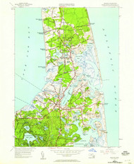 Orleans, Massachusetts 1946 (1958) USGS Old Topo Map Reprint 7x7 MA Quad 350424
