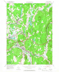 Palmer, Massachusetts 1954 (1967) USGS Old Topo Map Reprint 7x7 MA Quad 350439