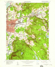 Pittsfield East, Massachusetts 1944 (1958) USGS Old Topo Map Reprint 7x7 MA Quad 350458