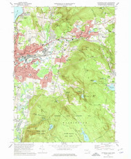 Pittsfield East, Massachusetts 1973 (1975) USGS Old Topo Map Reprint 7x7 MA Quad 350461