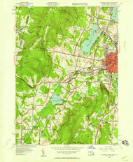 Pittsfield West, Massachusetts 1944 (1958) USGS Old Topo Map Reprint 7x7 MA Quad 350463