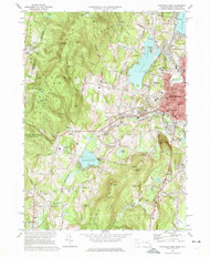 Pittsfield West, Massachusetts 1973 (1975) USGS Old Topo Map Reprint 7x7 MA Quad 350468