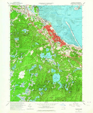 Plymouth, Massachusetts 1962 (1964) USGS Old Topo Map Reprint 7x7 MA Quad 350476