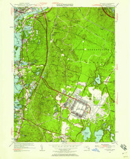Pocasset, Massachusetts 1953 (1958) USGS Old Topo Map Reprint 7x7 MA Quad 350487