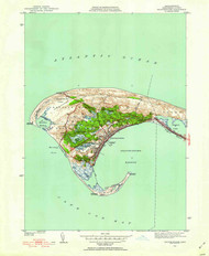 Provincetown, Massachusetts 1949 (1958) USGS Old Topo Map Reprint 7x7 MA Quad 350491