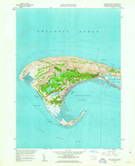 Provincetown, Massachusetts 1958 (1963) USGS Old Topo Map Reprint 7x7 MA Quad 350492