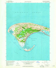 Provincetown, Massachusetts 1958 (1965) USGS Old Topo Map Reprint 7x7 MA Quad 350494