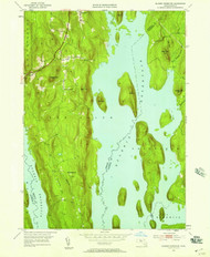 Quabbin Reservoir, Massachusetts 1952 (1957) USGS Old Topo Map Reprint 7x7 MA Quad 350495