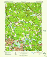 Reading, Massachusetts 1951 (1957) USGS Old Topo Map Reprint 7x7 MA Quad 350497