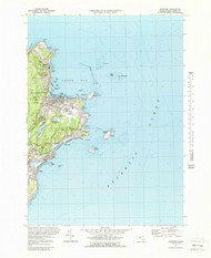 Rockport, Massachusetts 1973 (1989) USGS Old Topo Map Reprint 7x7 MA Quad 350499